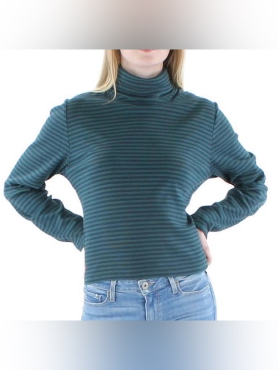 Levi's Sweaters - NWT [Levi's] Green Striped Ribbed Long-Sleeve Everyday Turtleneck Womens Plus 2X